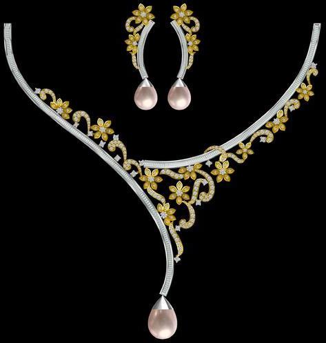 Pearl Diamond Necklace Sets