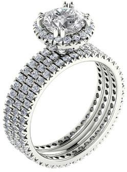 Elvinson Jewelry Moissanite Engagement Ring, Size : 1ct/ 6.5 mm.