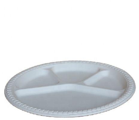 Round 11 Inch Cornstarch 4 Compartment Plate, for Food Serving, Feature : Biodegradable