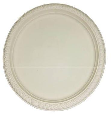 9 Inch Plain Cornstarch Round Plate, for Serving Food, Feature : Biodegradable