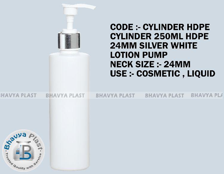 Cylinder 250 Ml Shampoo Bottle, For Cosmetic Oils, Color : Milky White