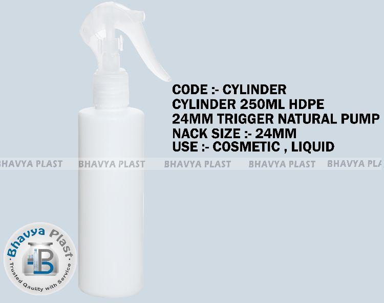 Plain CYLINDER 250 ML HDPE, for COSMETIC, LIQUID