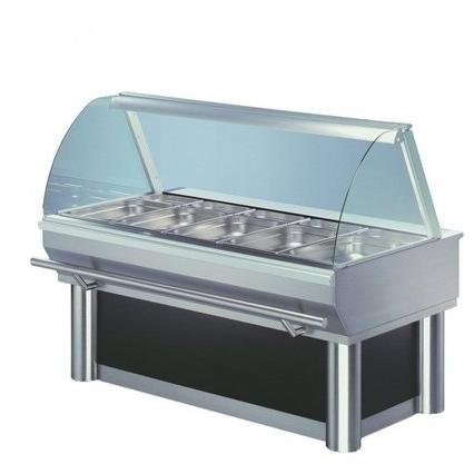 Stainless Steel Glass Hot Food Display Counter