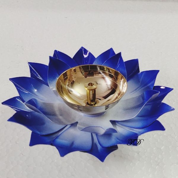 Brass Lotus Diya 6 Inch, for Decoration, Display Type : Digital