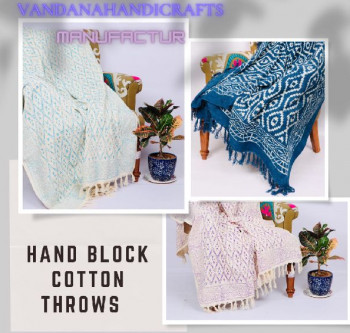 HAND BLOCK PRINTED COTTON THROWS