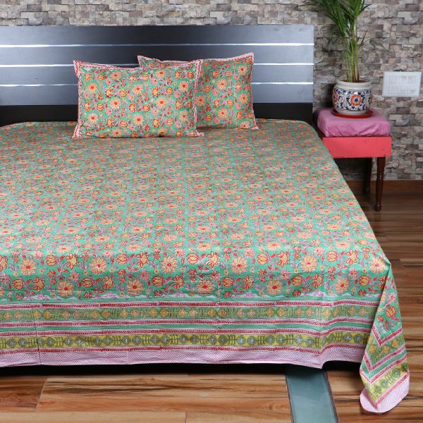 HANDBLOCK PRINTED COTTON BEDSHEET