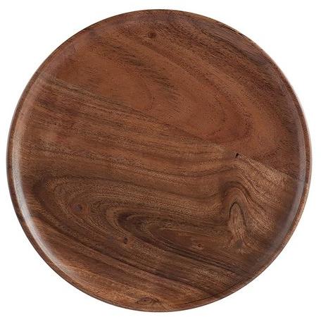 Round Wooden Plater, Color : Brown