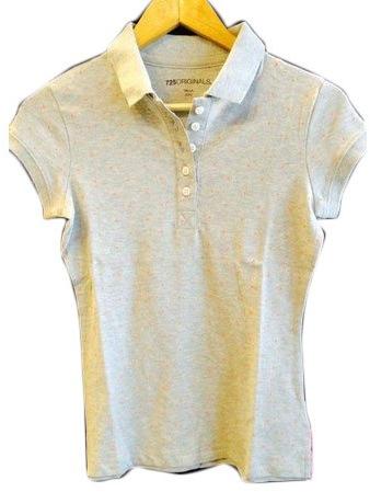 Ladies Collar T Shirt, Pattern : Plain