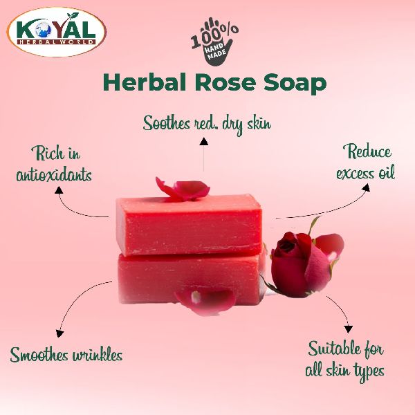 Rectangular Herbal Rose Soap, for Bathing, Personal, Skin Care, Form : Solid