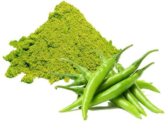 Blended green chili powder, Packaging Type : Plastic Packet