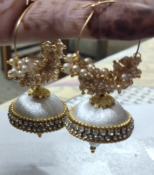 Buy Silk thread Jhumka earrings Online! – Khushi Handicrafts