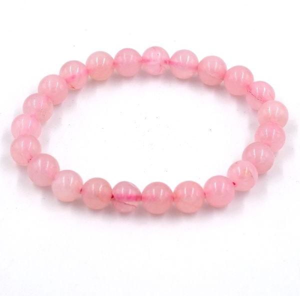 Natural Pink Rose Quartz 8mm Beads Gemstone Bracelet