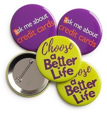 Plastic Polished Printed Promotional Button Badge, Shape : Round
