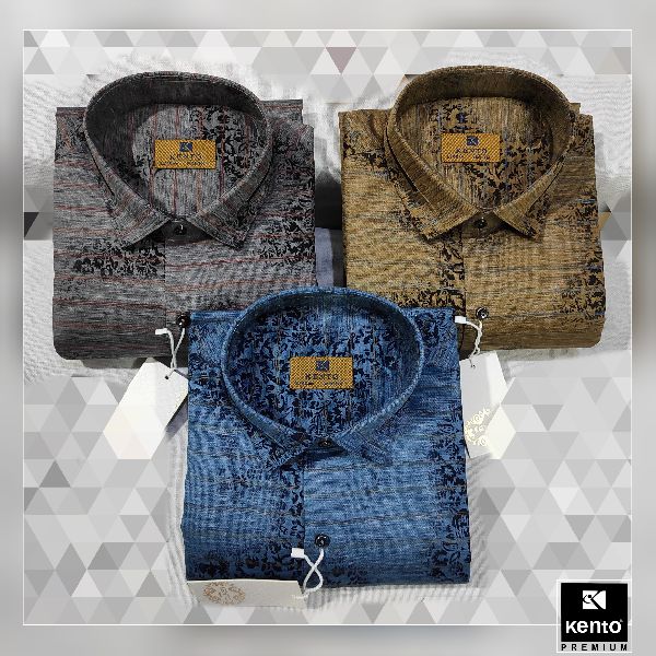 Regular Collar Polyester Wild Printed shirts, Size : M, XL, XXL, XXXL
