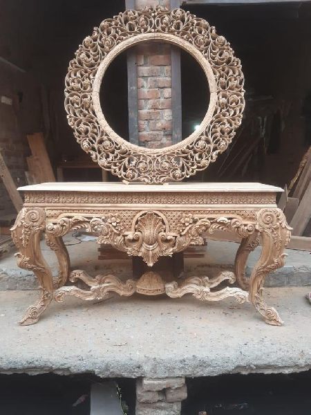 Wooden Console Table With Mirror, for Household, Hotels, Specialities : Good Strength, Good Quality