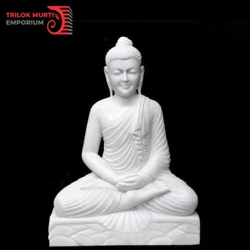 Marble Buddha Statue, for Worship, Temple, Packaging Type : Carton Box