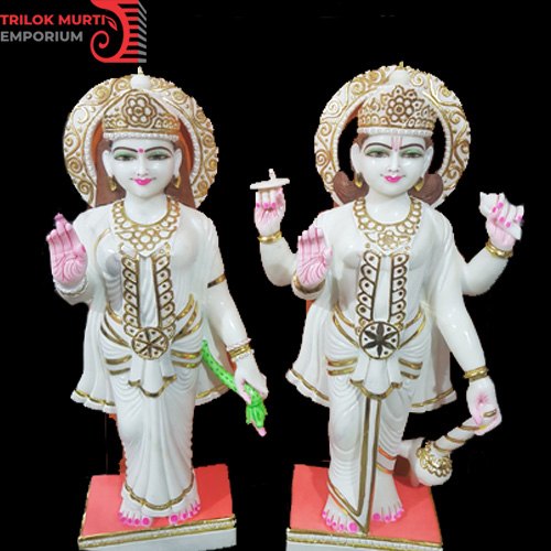 Marble Laxmi Narayan Statue, for Temple, Packaging Type : Wooden Box