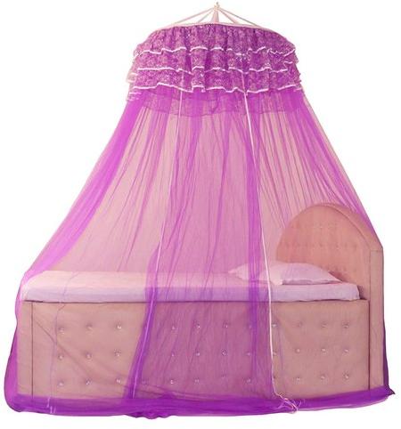 Homecute Cotton Canopy Mosquito Net, Color : Violet