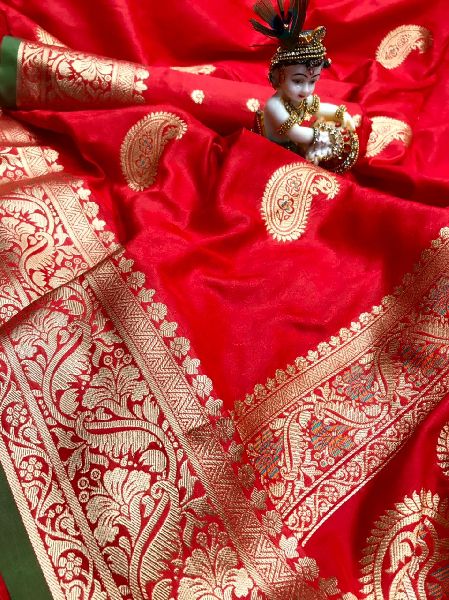 Banarasi Sarees, Color : Red