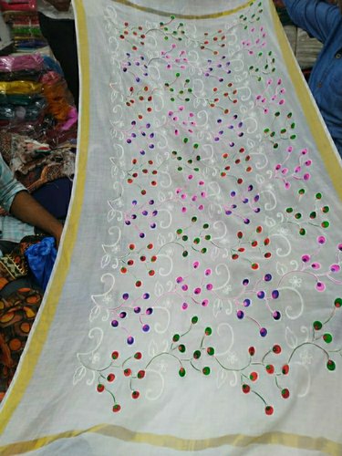 Asha creation Embroidery Chanderi Fulkari Dupatta, Occasion : dailywear