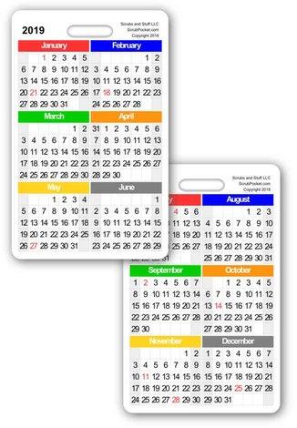 Rectangular Plastic Calendar Card