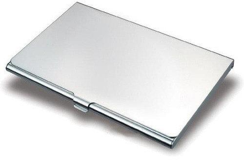 Rectangular Stainless Steel SS Card Holder, Color : Silver
