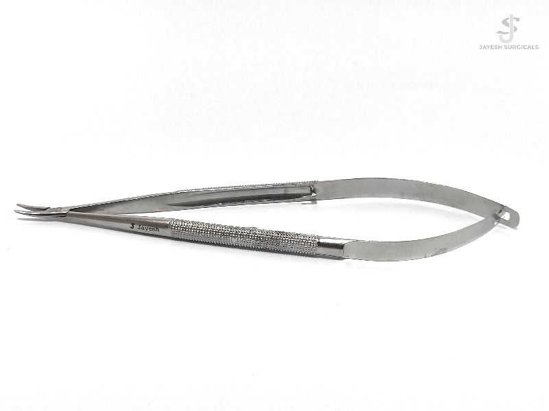 Polished Stainless Steel Curved Micro Needle Holder, for Clinic, Hospital, Feature : Good Quality