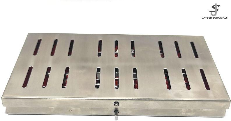 Rectangular Stainless Steel Micro Instrument Case, for Hospital, Feature : Good Quality