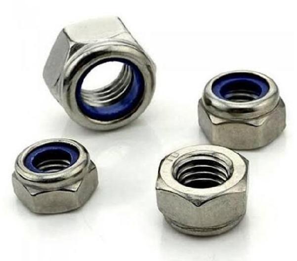 Viraj Stainless Steel Nylock nut, Color : Silver