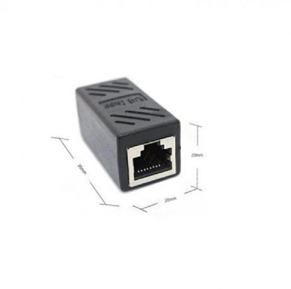 Female-to-Female LAN Cable Extension Adapter, Color : Black