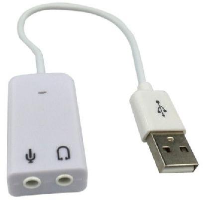 Headset Audio Adapter USB Sound Card, Color : White