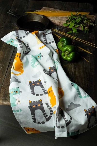 Cat Print Kitchen Towel
