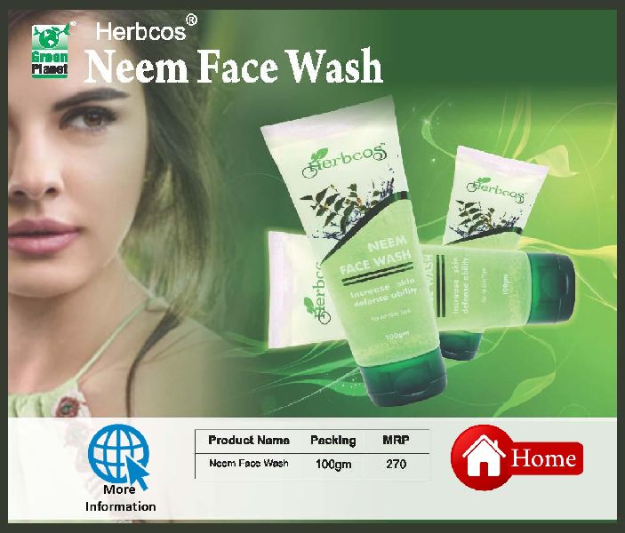 Herbcos Neem Face Wash, Form : Gel