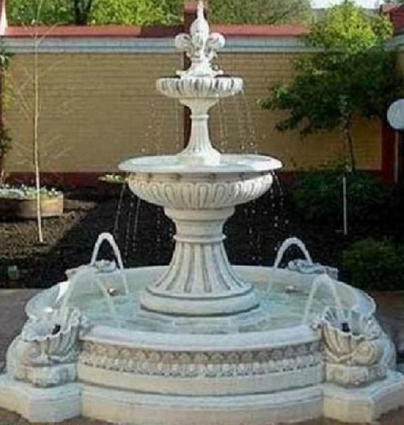 Polished Outdoor Marble Fountain, for Public Attraction Places, Design : Antique