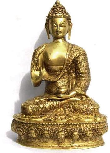 Brass Buddha Statue, Technique : Plated