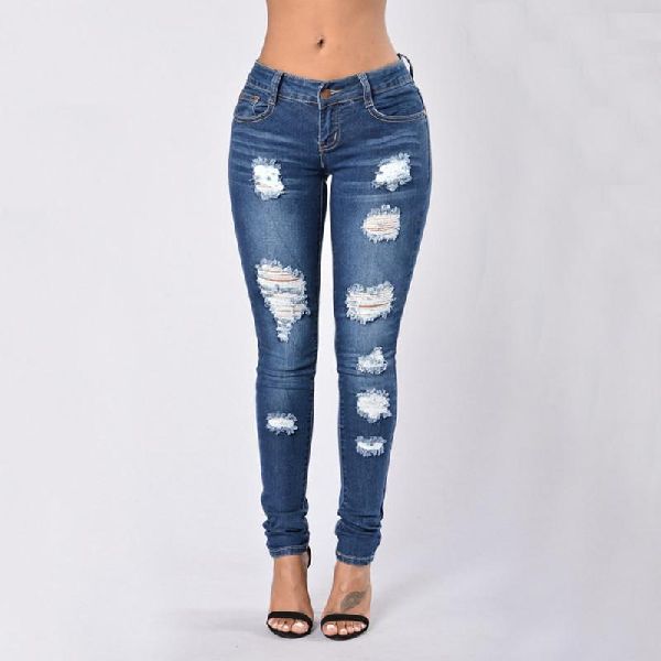 Ladies Torn Jeans