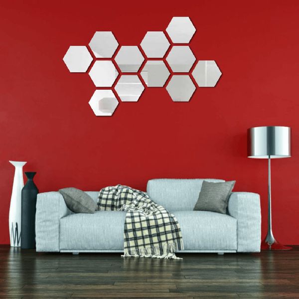 Hexagon Silver Wall Sticker, for Home, Hotels, Offices, Feature : Anti-Counterfeit, Durable, Dynamic Color