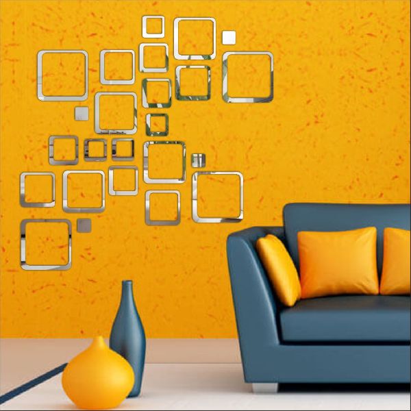 Square Silver Wall Sticker, for Home, Hotels, Offices, Feature : Anti-Counterfeit, Durable, Dynamic Color