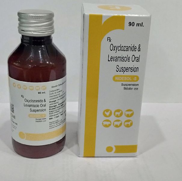 Oxcyclozanide levamisole oral suspension, Form : Liquid