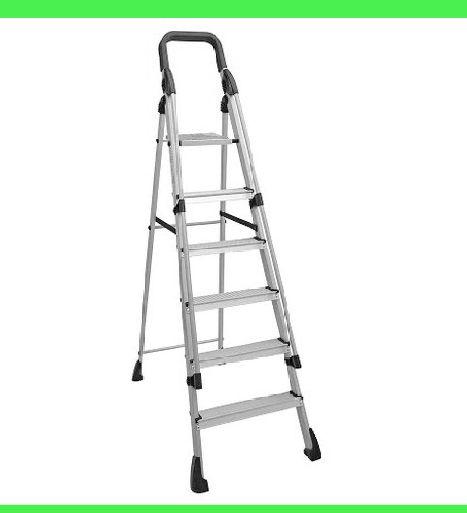 Auto Aluminium Folding Ladder Stool, for Industrial, Color : Silver