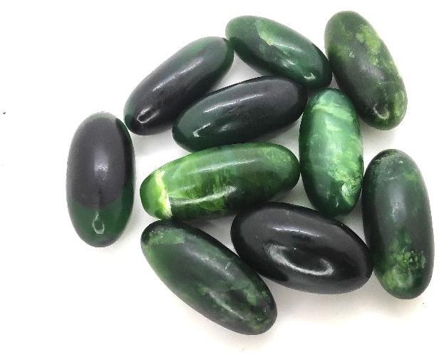 Natural Green Sephentine Lingam Gemstone, Size : 24mm, 45-65