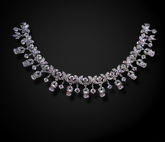 Diamond Emerald Solitaire  Necklace
