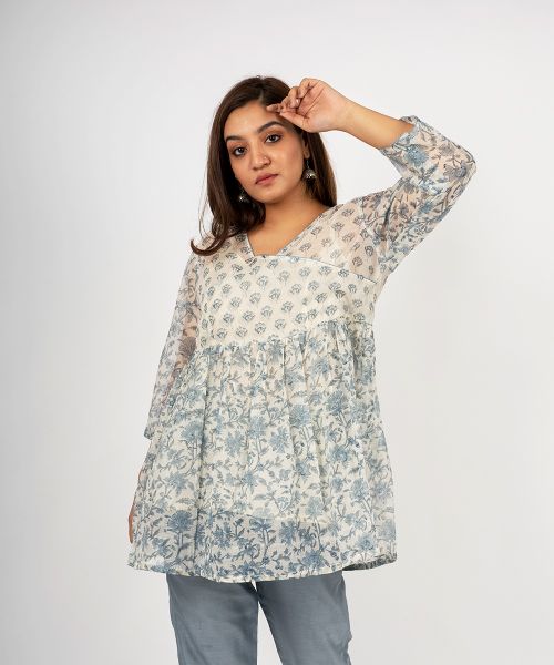 Chiffon Ladies Printed Short Tunic, Style : Western