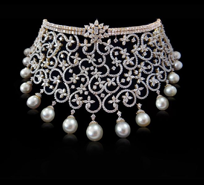 Diamond Pearl Chic  Necklace
