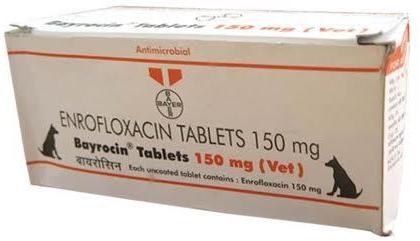 Bayrocin (Enrofloxacin) Tablets 150 Mg, Grade : Pharmaceutical Grade