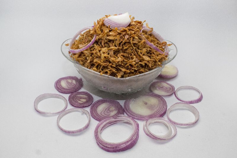 Flakes Dehydrated pink fried onion coated, for Cooking, Enhance The Flavour, Fast Food, Style : Dried