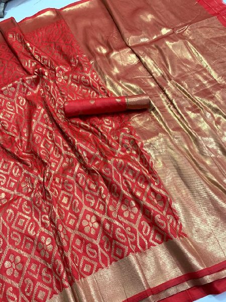 Printed banarasi silk sarees, Occasion : Bridal Wear, Party Wear