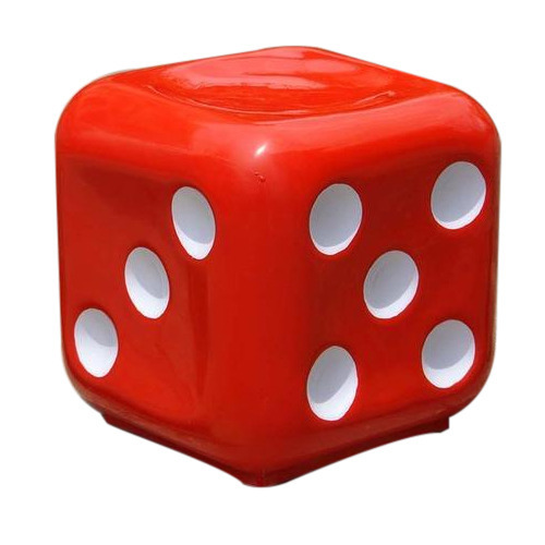 Polished Red Dice Stool, for Children Library, Pattern : Dotted