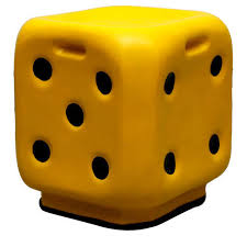 Polished Yellow Dice Stool, for Children Library, Pattern : Dotted