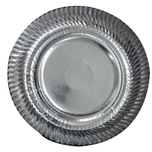 Round Silver Paper Plate, for Snacks, Feature : Disposable, Eco Friendly
